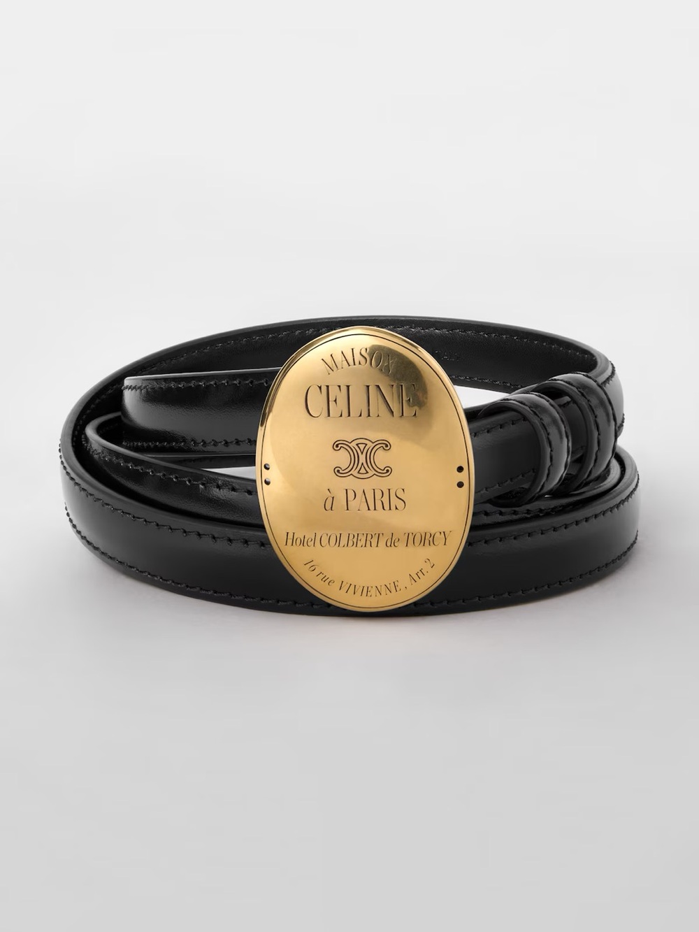 Celine Mini Maison Teen Belt Micro 13MM Taurillon Leather Black Size 80
